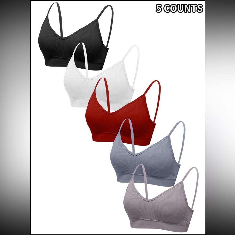 Solid Ribbed Wireless Bra